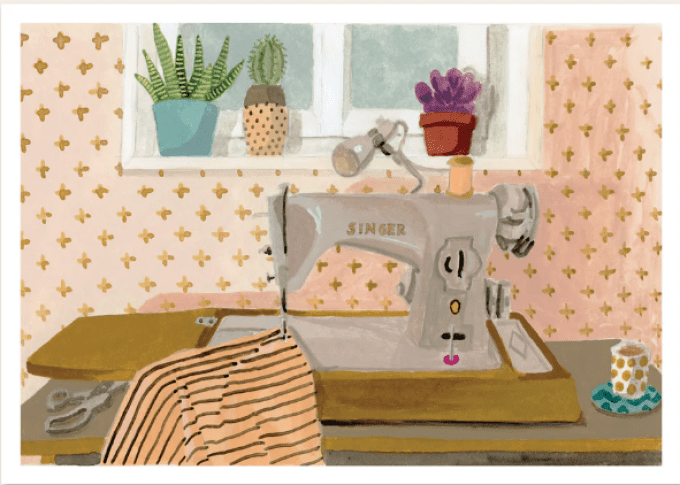 ffiche “La Couturière” – illustration couture inspirante par Mélanie Voituriez