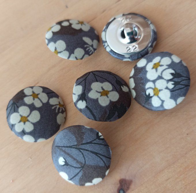 Boutons en tissu 22mm