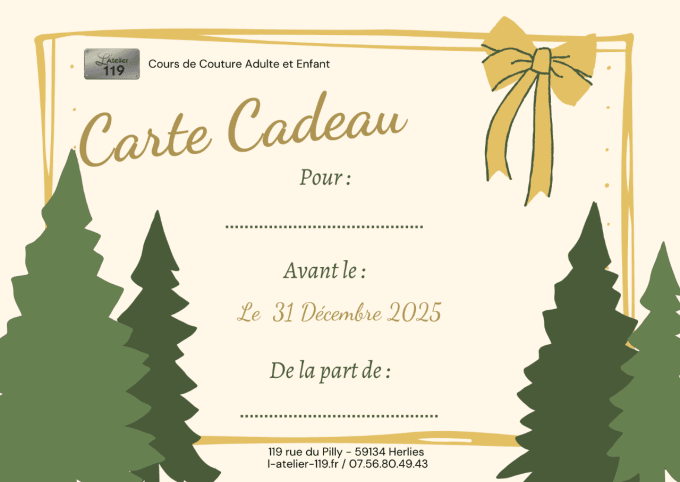 CARTE CADEAU - Idée Cadeau de Noël - 
