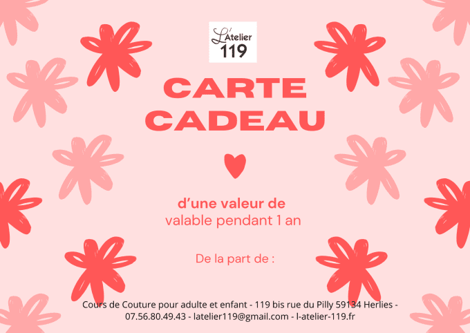 Carte cadeau couture – idée cadeau Fête des Mères