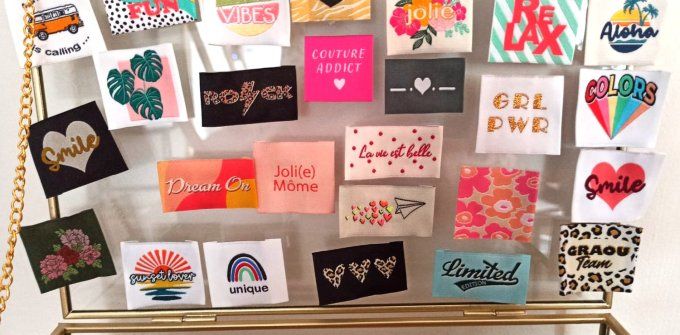 Étiquettes à coudre tissées – finition professionnelle pour créations couture (plusieurs tailles)