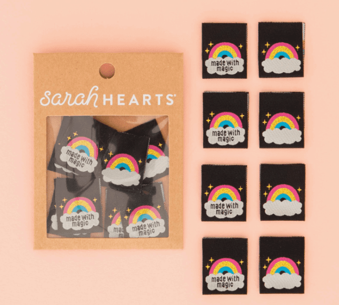 Étiquettes à coudre - nuage et arc en ciel - Made with Magic