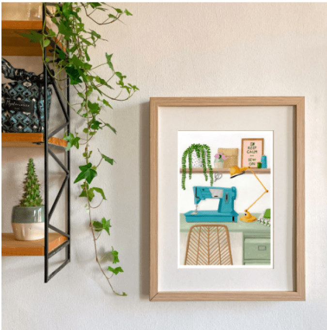 Affiche couture “Keep Calm and Sew” – illustration de Mélanie Voituriez