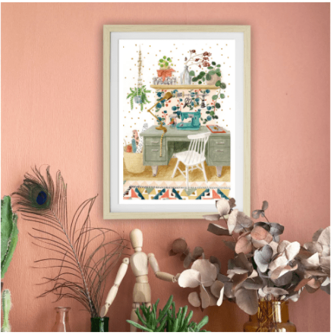 Affiche couture “L’Atelier” – décoration pour espace créatif par Mélanie Voituriez