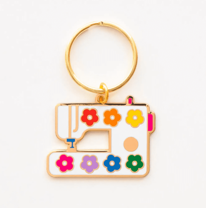 Porte-clé machine à coudre en métal – idée cadeau couture