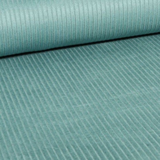 Tissu Velours Côtelé Vert Menthe - par 50cm