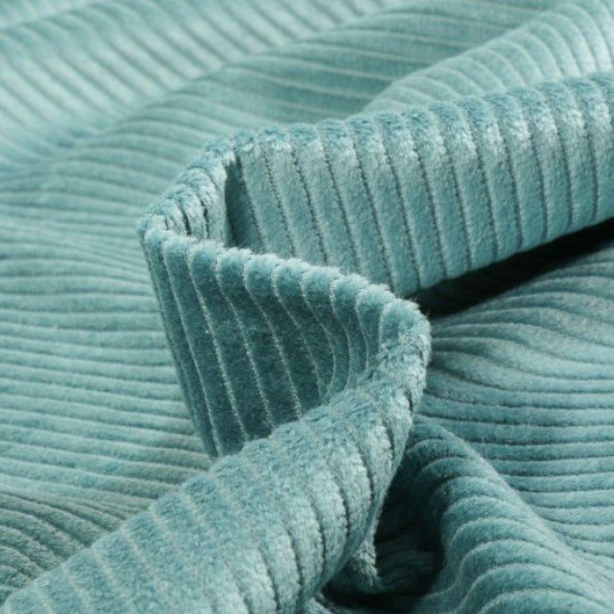 Tissu Velours Côtelé Vert Menthe - par 50cm