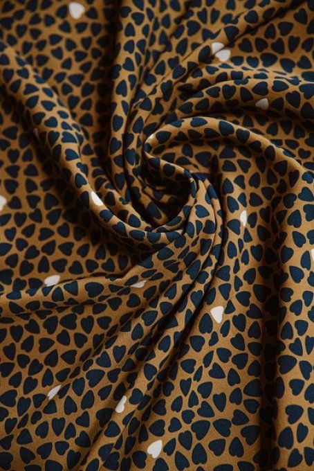 	Tissu Augustine & Balthazar viscose coeurs graou - par 50cm 