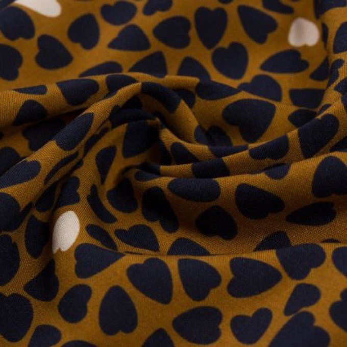 	Tissu Augustine & Balthazar viscose coeurs graou - par 50cm 