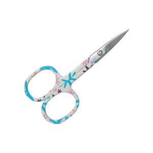 ciseaux broderie fantaisie fleurs bleu