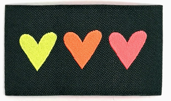 étiquette coeurs fluo étiquette coeurs fluo