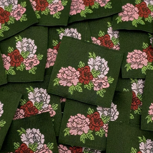 étiquette pivoines kaki