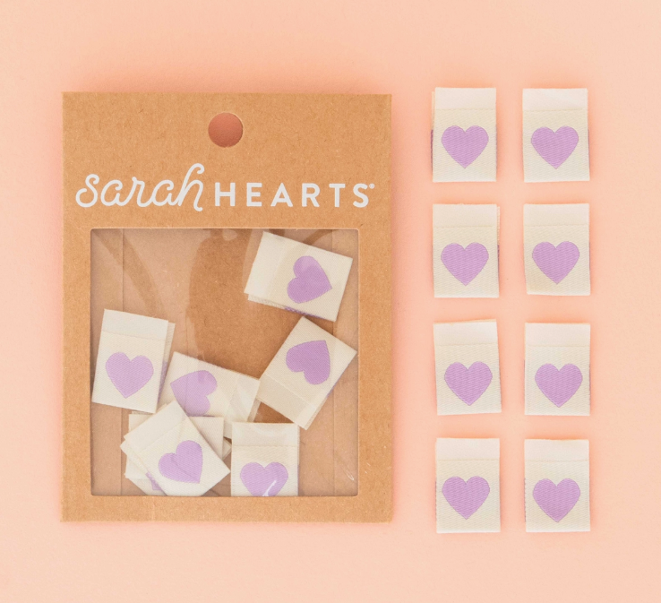 étiquettes tissées coeur violet étiquettes tissées coeur violet
