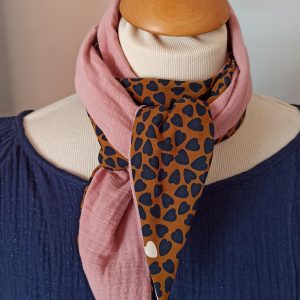 foulard sophie scarf graou double gaze rose