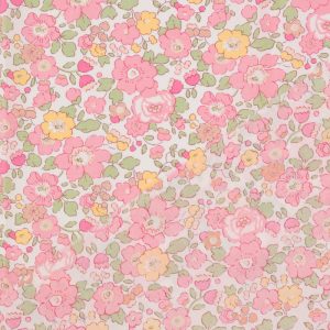 tissu liberty collection betsy metallic rose oeko tex copie